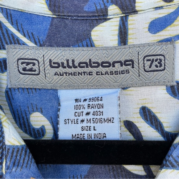 Billabong Authentic Classics 73 Hawaiian Floral Beach Shirt L - Picture 8 of 9